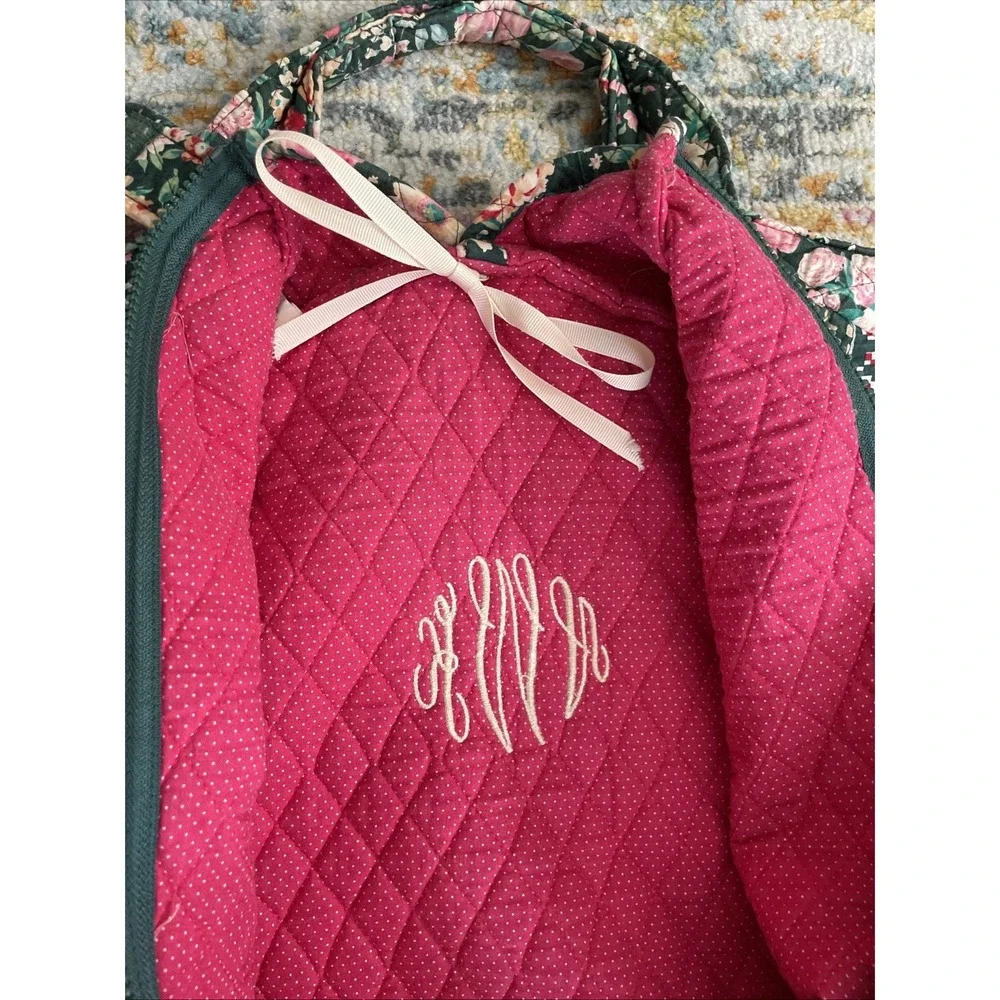 Vintage Vera Bradley Garment Bag Springtime Quilted Floral Travel Luggage 90's